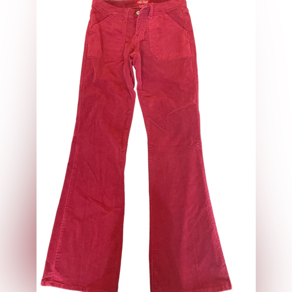 BE BOP RED BRUSHED CORDUROY JEANS - BOOTCUT/FLARE - SZ 3 - EUC